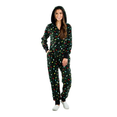 

Hirigin Women Hooded Jumpsuit Christmas Long Pants Bodysuit Long Sleeve Pajama Overall Home Wear Coat