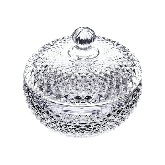 ACDANC Glass Candy Jar Candy Bowl Jars with Lids Jar with Cover Transparent Glass Candy Dish with Lid for Halloween Home Party Wedding Decor