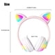 Wireless Headset, TSV Cat Ear LED Wireless Bluetooth Headphones, Foldable over-Ear Bluetooth Earphones With Built-in Microphone, Stereo Sound for Kids, Girls, Adults(Pink/Purple) - image 8 of 9