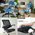 thumbnail image 2 of HELLHERO Marble Sea Turtle Print Office Chair Cover Set, Anti-dust Removable Office Chair Cover with Armrest Covers, Stretchable Swivel Chairs Slipcovers, Blue, 2 of 6