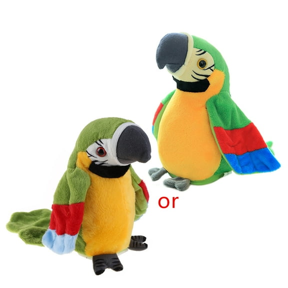 Yokua Multifunctional Electric Plush Parrot Speaking Talking Repeats Waving Simulation Bird Early Education Toy Gift