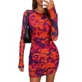 thumbnail image 1 of Vestido PRETTYGARDEN Ajustado con Estampado Tie Dye y Mangas Largas Talla Grande, 1 of 8