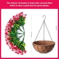 thumbnail image 2 of Artificial Flowerswith Hanging Basket for Outdoor Indoor,Fake Hydrangea Flowers in Coconut Lining Hanging Basket Home Courtyard Spring Decor,4 Branches Hydrangea Flowers in 12'' Basket(violet), 2 of 5