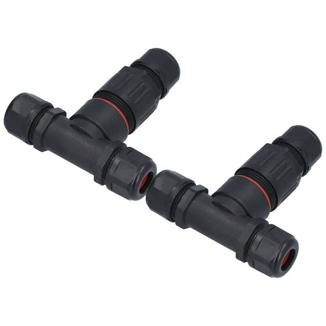 2 Pcs Boîtier de Jonction 3 Voies Étanche Connecteur de Cordon en Forme de T IP68 Étanche pour Projecteur Extérieur 450V 32A