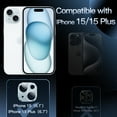 thumbnail image 2 of JETech Camera Lens Protector for iPhone 15 6.1-Inch and iPhone 15 Plus 6.7-Inch, Full Coverage 9H Tempered Glass Ring Cover, Matte Metal Plate, Case Friendly, 1-Pack (Blue), 2 of 7