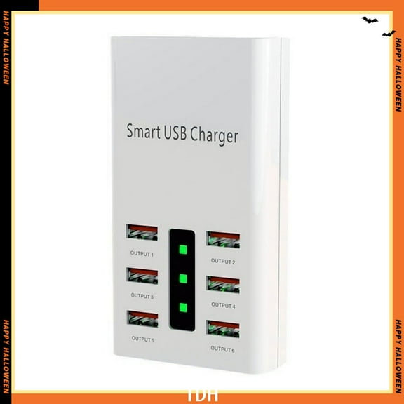 6-pole USB charger 30W white