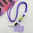 thumbnail image 3 of serony Universal Mobile Phone Lanyard Adjustable Detachable Neck Hanging Rope Microfiber Reusable Anti-lost Strap for Climbing Purple Long, 3 of 8