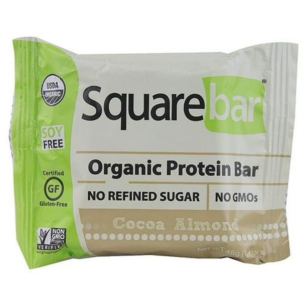 Squarebar Organic Protein Bar, Cocoa Almond, 1.7 Oz