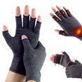 thumbnail image 2 of Visland Arthritis Compression Gloves Women Men Breathable Half-Finger Gloves Stretchy Hand Arthritis Relief Gloves for Typing Carpal Tunnel Rheumatoid Tendonitis, 2 of 8