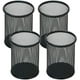 thumbnail image 1 of Organizador de escritorio para oficina, juego de 4, portalápices de metal negro, elegante soporte de malla, 1 of 8