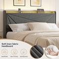 thumbnail image 4 of GUNAITO Queen Size Bed Frame with 4 Storage Drawers, Upholstered LED Bed with USB Ports, Modern Bed with Headboard Noise Free Platform Bed with Metal Frame, Dark Gray, 4 of 9