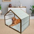 thumbnail image 2 of Sage Pet House, Pattern with Leaves Environment Nature Simplicity Summer Spring Plants Garden, Outdoor & Indoor Portable Dog Kennel with Pillow and Cover, 5 Sizes, Reseda Green White, by Ambesonne, 2 of 4