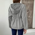 thumbnail image 4 of TrendOFT Womens Lightweight Hooded Raincoat Waterproof Windbreaker Jacket Packable Active Outdoor Rain Jackets Grey XXL, 4 of 6