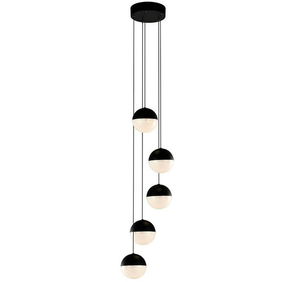 VONN Ravello 5-Light Integrated LED ETL Certified Aluminum Chandelier - Black