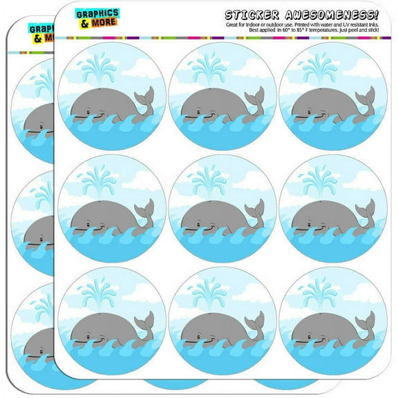 Cartoon Whale Ocean 18 2" Planner Calendar Scrapbooking Crafting Stickers