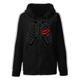 thumbnail image 3 of FASHOFT Womens Zip up Jacket Y2k Grunge Zipper Hoodie Women Oversized Emo Goth Skull Graphic Baggy Halloween Sweatshirt Streetwear M, 3 of 6