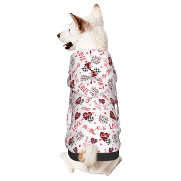 Balery Valentine's Day Sudadera con Capucha para Perros Pequeños – Ropa para Mascotas, Disfraz para Perros y Gatos, Ideal para Fiestas y Cosplay-Large