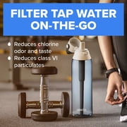 Brita 36 oz Orchid Plastic Filtered Water Bottle, Reduces Chlorine, Leak Proof with Straw