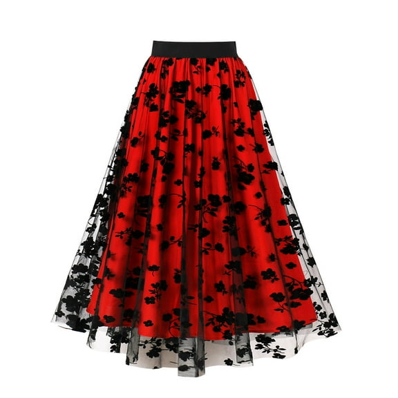 skpabo Women Tutu Skirts Elasticated Waist Big Hem Skirt Printed Mesh Puffy Skirt Teen Girls Skirt Ballet Dance Parties Fancy Dress Costume Black Tutu White Tutu You Can Tutu Ballet Tutu