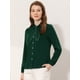 thumbnail image 4 of Camisa elegante Allegra K de manga larga con cuello de pajarita y puntada en contraste Verde XL, 4 of 4