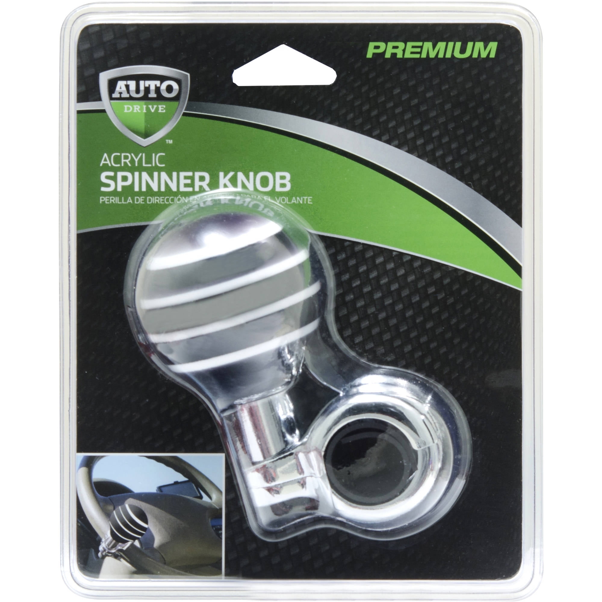 Auto Drive Premium Acrylic Steering Wheel Spinner Knob