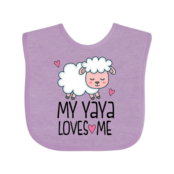 Inktastic My Yaya Loves Me Baby Grandchild Lamb Girls Baby Bib