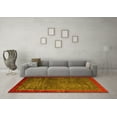 thumbnail image 3 of Ahgly Company Machine Washable Indoor Square Abstract Yellow Modern Area Rugs, 5' Square, 3 of 4