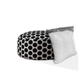 thumbnail image 2 of HomeRoots 518244 20 x 24 x 24 in. Black & White Cotton Round Polka Dots Pouf Ottoman, 2 of 5