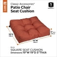thumbnail image 4 of Classic Accessories Water-Resistant Square Patio Seat Cushions, 19 x 19 x 5 inch, Brick, 2 Pack, 4 of 9