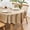 Flaxen, variant on Faux Linen Oval Tablecloth Heavy Duty Wrinkle Resistant Fabric Table Cloths 60 x 84 Inch Beige Farmhouse Rustic Table Cover for Kitchen Dining Indoor Outdoor Tabletop Decoration