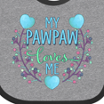 thumbnail image 4 of Inktastic My Pawpaw Loves Me with Flowers and Hearts Boys or Girls Baby Bib, 4 of 4