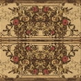 thumbnail image 1 of Ahgly Company Machine Washable Indoor Square Transitional Red Brown Area Rugs, 8' Square, 1 of 7