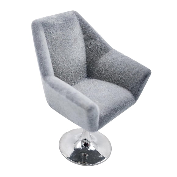 Silla de , 1/12 Sillón de , modelos de sofás, accesorios para muebles, educación, juegos, juguetes, regalos para niñ Gris Hugo sillas de casa de muñecas