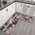thumbnail image 2 of Pioneer Flower Floral Print Pattern Kitchen Rugs Sets Of 2,Anti Fatigue Kitchen Mat Rugs Non Slip Washable,Decorative Kitchen Floor Mats for Kitchen,Sink,Laundry,17"x30"+17"x47", 2 of 7