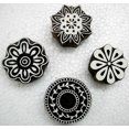 thumbnail image 1 of Wholesale Lot of Four Floral Designs Wooden Block stamps/ Tattoo/ Indian Textile Printing Blocks, 1 of 1