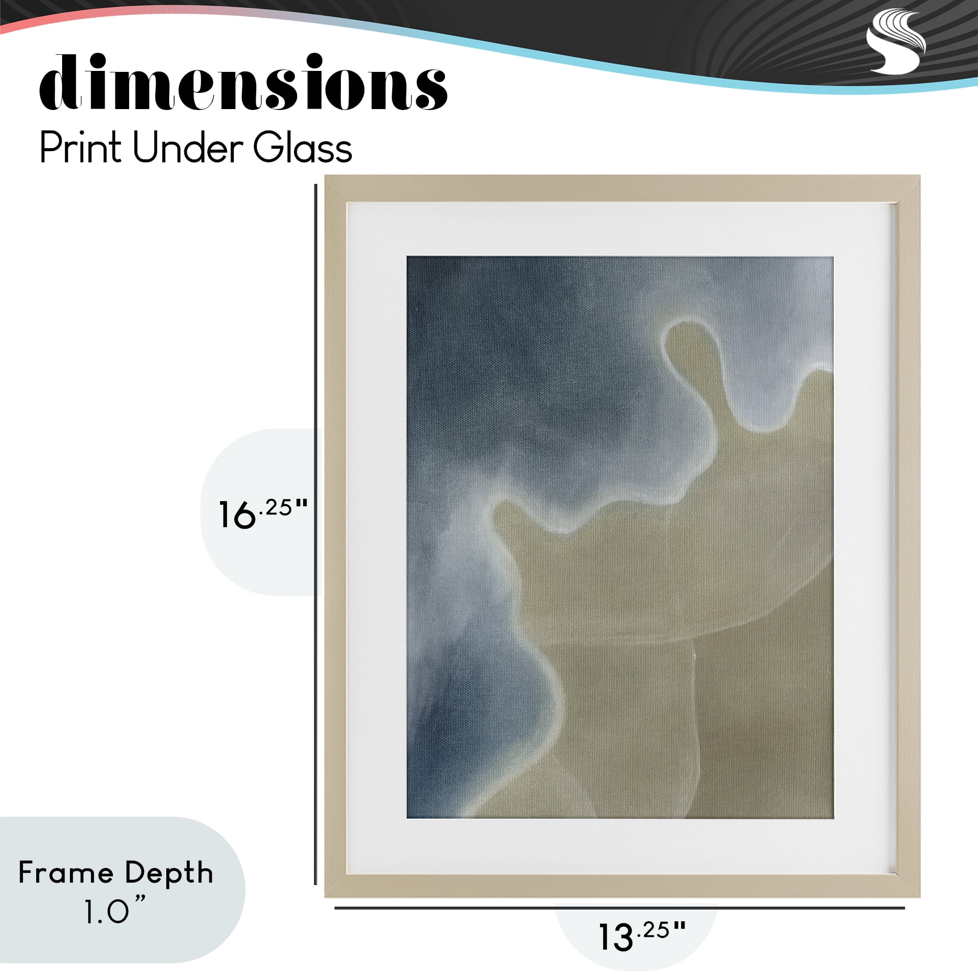 Stupell Industries Turning The Tides Abstract Birch Framed Print Under Glass, design by Grace Popp