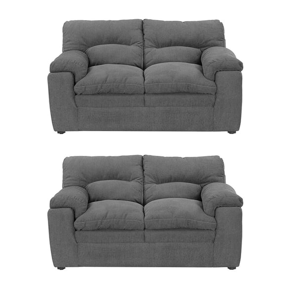 Sala 2-2 Cosmo ( 2 Piezas Love Seat ) Gris Carbón para Sala