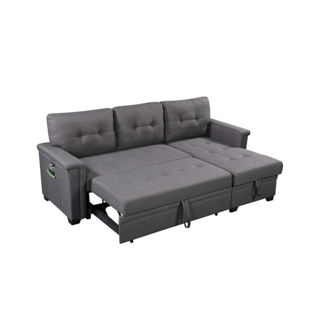 Lilola Home Sectional Sofa Gray Cotton Blend Com Lilola Home Sectional Sofa Gray Cotton, Ready To Assemble Sleeper Sofa