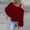 Wine, variant on AXXD Women Blouses Basic Summer 2024 Trendy Casual Solid One Shoulder Pullover Long Sleeve Top