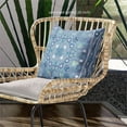 thumbnail image 4 of Amrita Sen Designs  16 x 16 in. Paisley Leaf Geo Duo Suede Zippered Pillow with Insert - Muted Blue & White, 4 of 4