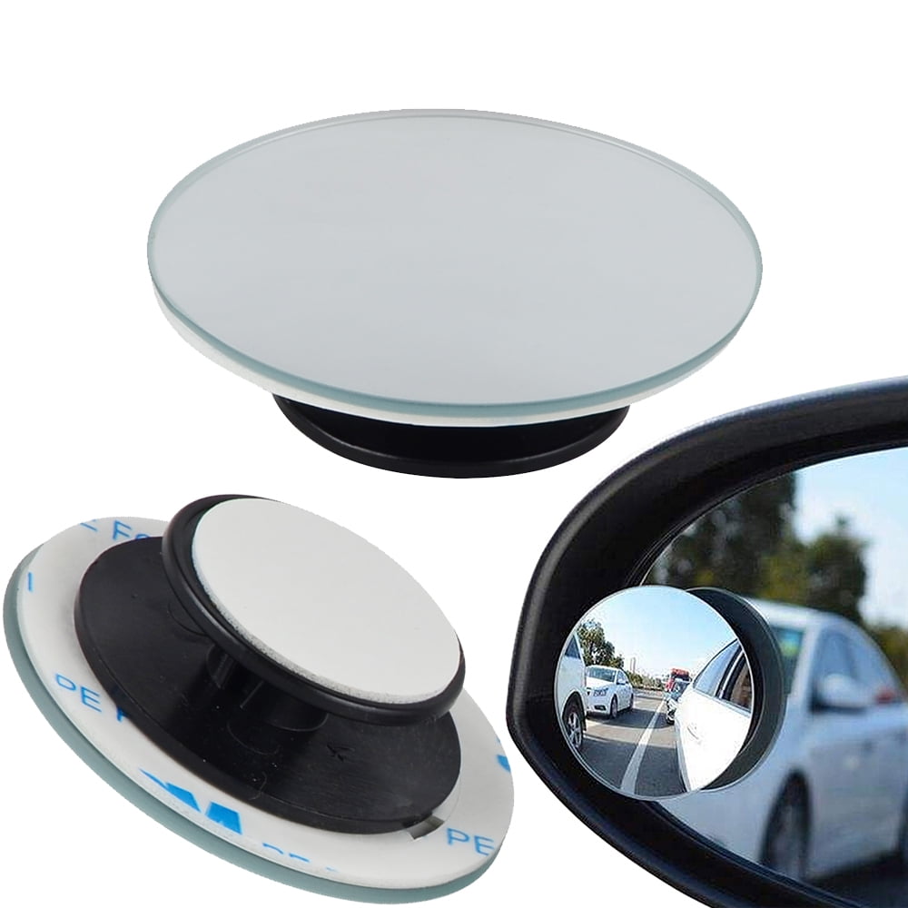 Pack of 2 2 pcs Blind Spot Mirrors 2 Round Ultra-thin Frameless HD Glass Convex Side Rear View Mirror with Wide Angle Adjustable Stick for Cars SUV and Trucks 