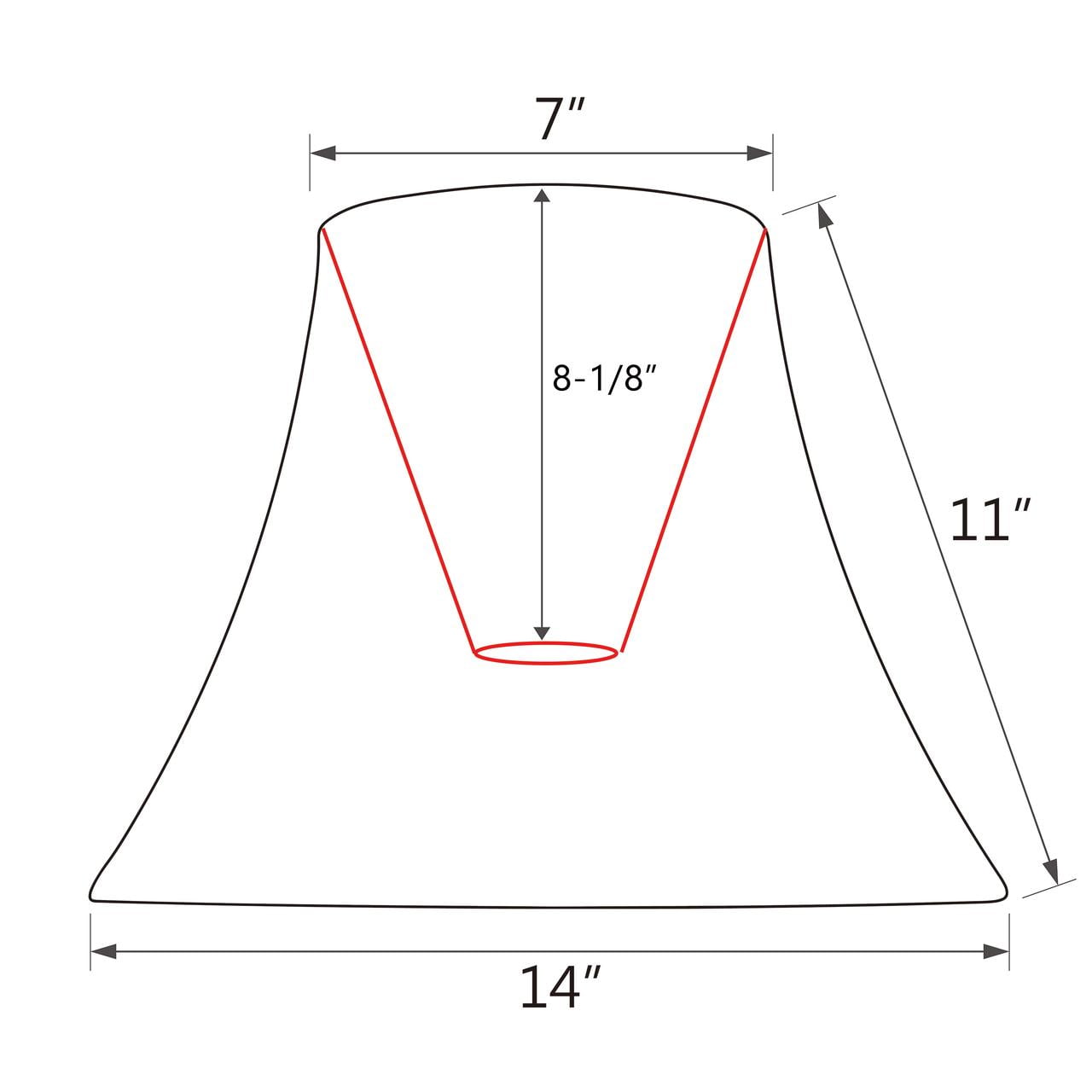 Aspen Creative 58055 Transitional Bell Shape UNO Construction Lamp Shade in White & Grey, 14" Wide (7" x 14" x 11")