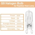 thumbnail image 3 of czcpp-G9 Heat Lamp Bulbs for Reptile,Day White, Mini Halogen Bulb 50W, Infrared Reptile Heat Lamp for Bearded Dragon Gecko Turtle Lizard, Pack of 2, 3 of 4