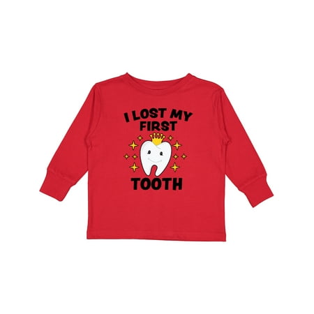 

Inktastic I Lost My First Tooth with Cute Tooth and Sparkles Gift Toddler Boy or Toddler Girl Long Sleeve T-Shirt