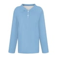 thumbnail image 4 of Lumtrix Women'S Polo Shirts Long Sleeve Collared T Shirt Golf Shirt Business Casual Tee Casual Tops Button Down Sky Blue 2XL, 4 of 7