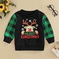 thumbnail image 2 of XQYLOS Kids Christmas Plaid Deer Sweatshirt Pullover Long Sleeve Cartoon Print Top for Toddler Boys & Girls Festive Outfit, 2 of 5