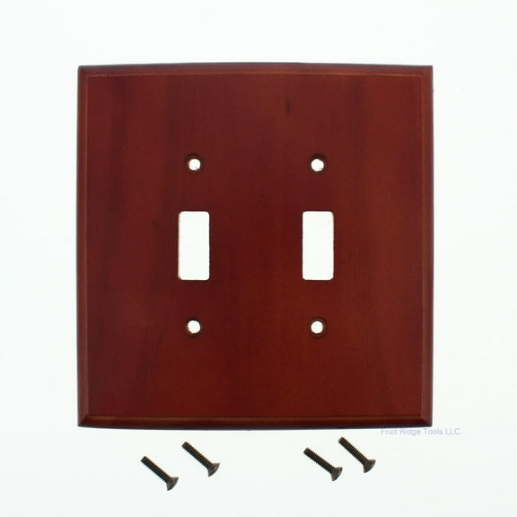 Leviton Cherry Wood Finish 2-Gang Toggle Switch Cover Wallplate 89209-CHR