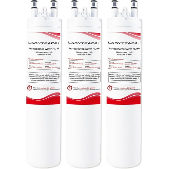 Filter Replacement Water, Compatible with Frigidaire ULTRAWF, Pure Source Ultra, Kenmore 9999, 469999, 46-9999, A0094E28261, Height 11 inches (3-Pack)