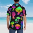 thumbnail image 6 of Bixox Men's Hawaiian Shirts Men's Bright Mushrooms Print Short-Sleeve Shirt-Large, 6 of 8