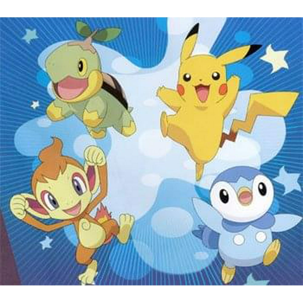 Pokemon Diamond Pearl Slumber Sleeping Bag Turtwig, Chimchar, Piplup and Pikachu